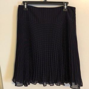 The Limited Pleated Navy & Red Polka Dotted Skirt